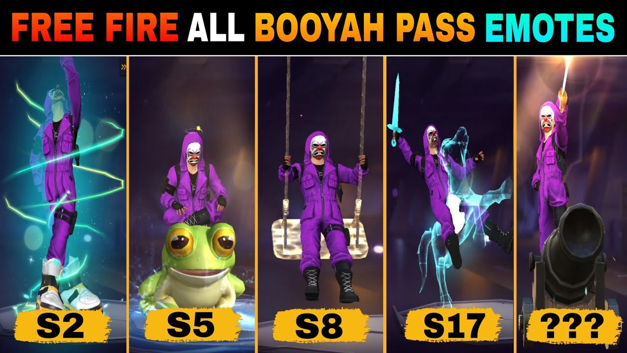 FREE FIRE ВСЕ ЭМОЦИИ BOOYAH PASS || ВСЕ ЭМОЦИИ BOOYAH PASS В FREE FIRE || FF ВСЕ ЭМОЦИИ BOOYAH PASS