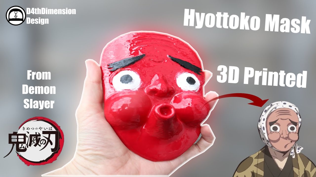 Demon Slayer - How To Make The Hyottoko Mask - 3D Printed - 3D print timelapse Ep.44 [D4thDimension]