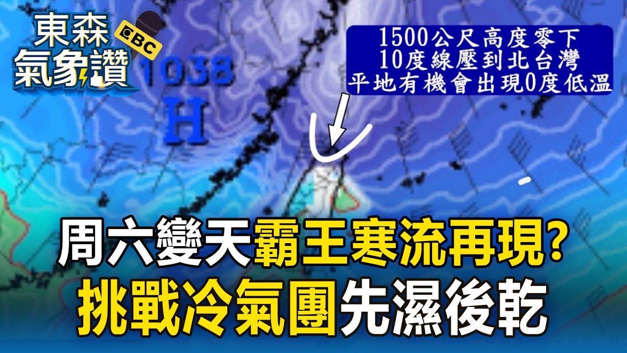 霸王寒流再現？ 下波冷空氣周六來襲「挑戰冷氣團 」先濕後乾【東森氣象讚】