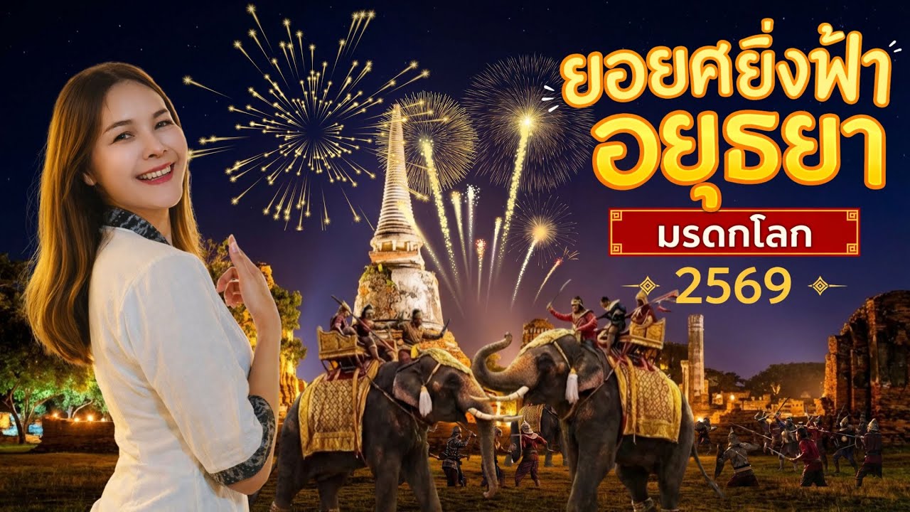 งานอยุธยา ยอยศ ยิ่งฟ้า มรดกโลก ปีนี้ 2569  2 วัน 2 คืน  ช๊อป ชิม คาเฟ่ เที่ยววัดดัง