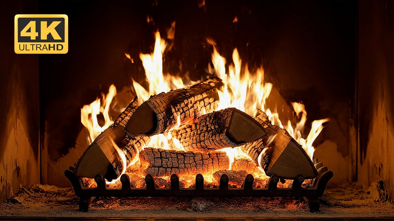 🔥 4K Fireplace Ambience ⏐ Natural Crackling Fire Sounds ⏐ Deep Relaxation