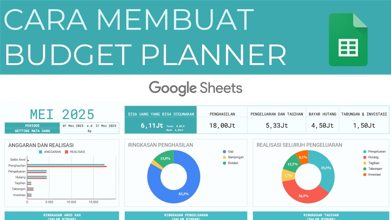 Cara Membuat Budget Planner Keuangan di Google Sheets (Dari Nol Sampai Dashboard Otomatis!)