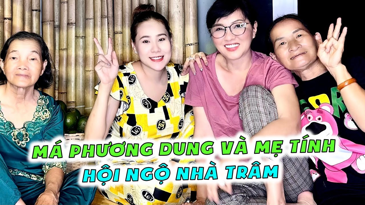 Phương Dung thăm mẹ Tính ở nhà Hồ Bích Trâm, được Mẹ Tính đổ bánh xèo và ram bắp miền Trung ăn