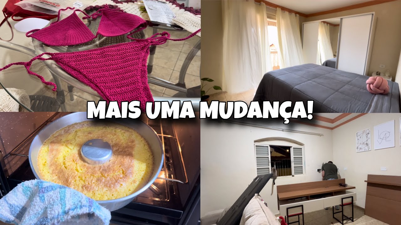 Rotina simples e produtiva: crochê, bolo de milho e casa renovada! Foi dia de mudança por aqui 🏡