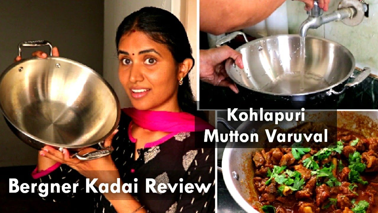 Bergner Kadai Seasoning-உடன் சமையலும் | Seasoning & Maintenance| Wednesday Lunch- Mutton Varuval