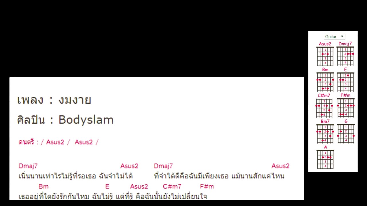 งมงาย-Bodyslam คอร์ดและเนื้อร้อง