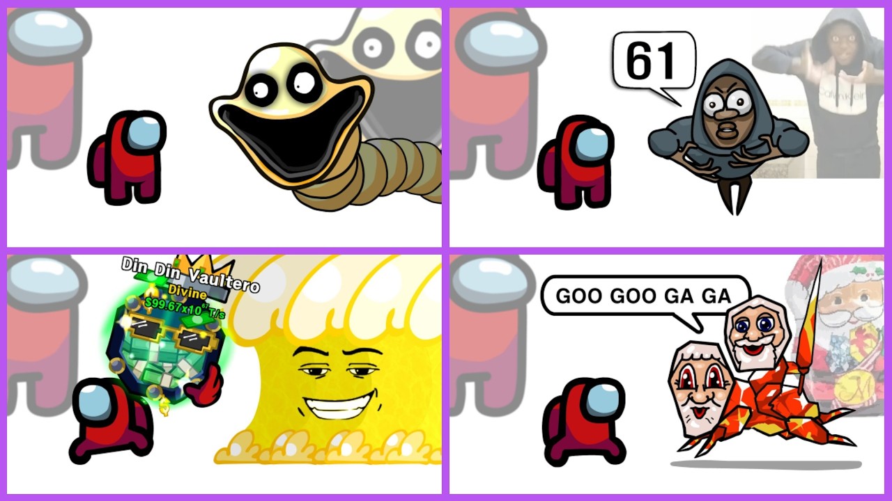 Mini Crewmate Kills Italian Brainrot Characters - Part 1-4 | Among Us