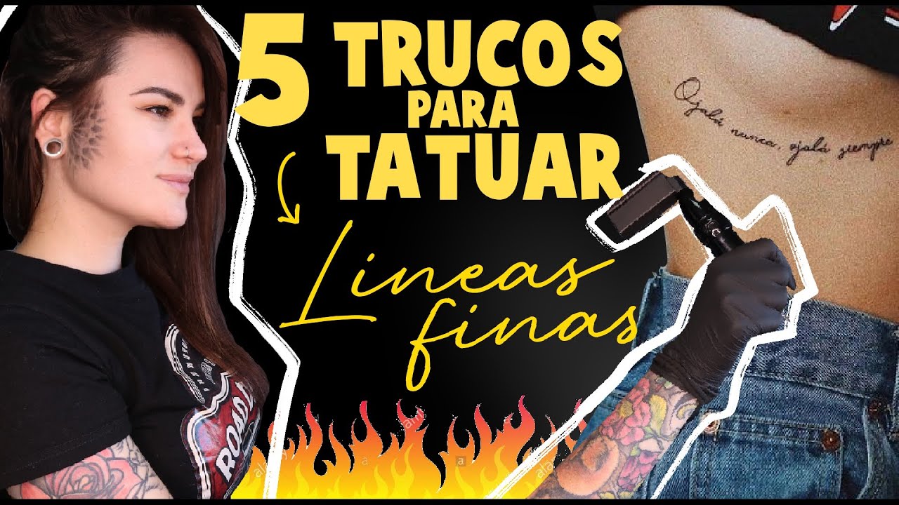 5 TRUCOS 🤯 para TATUAR LÍNEAS finas perfectas ✔️