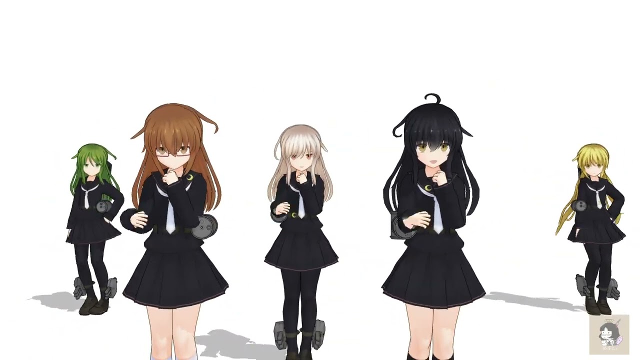 【MMD 艦これ】Little Scarlet Bad Girl　駆逐艦（睦月型）皐月さん・三日月さん・長月さん・望月さん・菊月さんに踊ってもらいました。