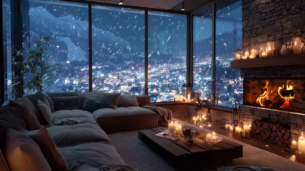 Snowfall Night Piano | Cozy White Lounge Music for Calm Focus & Deep Sleep