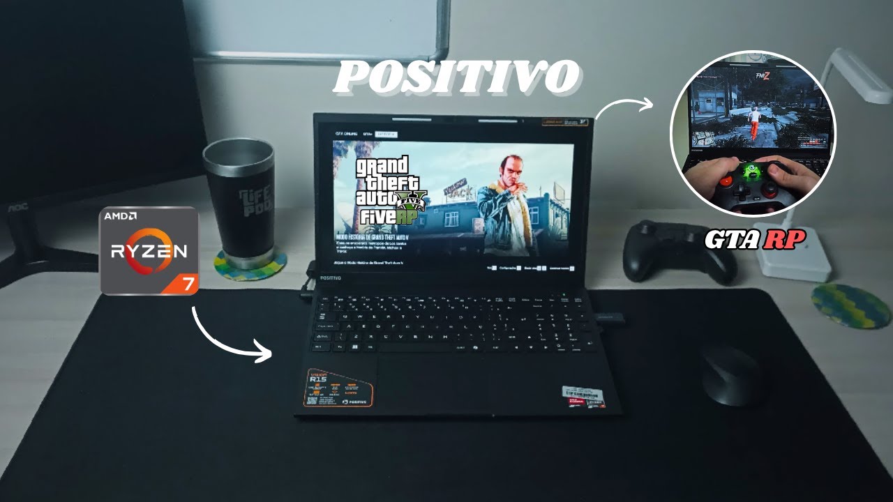 Testando GTA 5, GTA Online e GTA RP no Positivo Vision R15 🎮