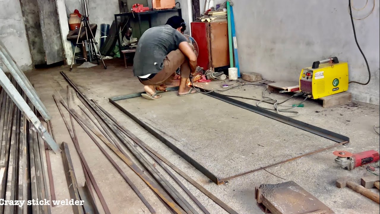 How to make angle iron frame from gate, L angle gate frame,kuli welding,stick welder, #gate #frame