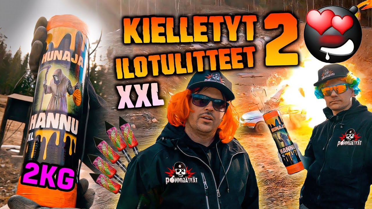 Kielletyt ilotulitteet 2. Kahden kilon ilotulite autossa.