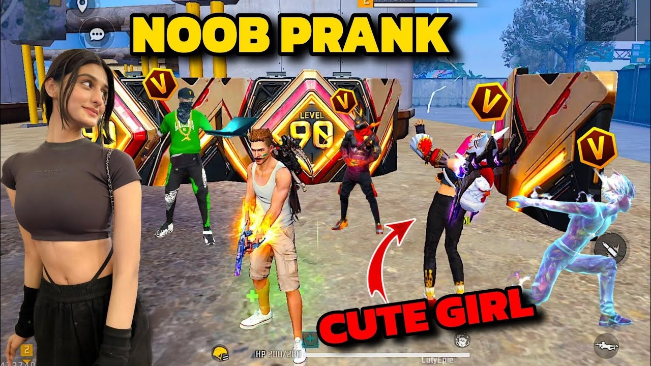 Noob Prank With Rich Girl 😤 लड़की ने Attitude Dikhaya 😈 or साथमे V badge Youtuber 😱 Garena free fire
