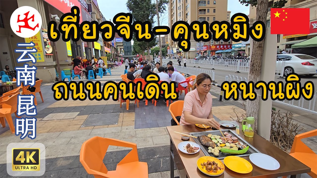 🇨🇳14.เที่ยวจีน คุนหมิง ถนนคนเดินหนานผิง ห้างขายปลาสวยงาม และห้างขายดอกไม้ 中國昆明南屏步行街