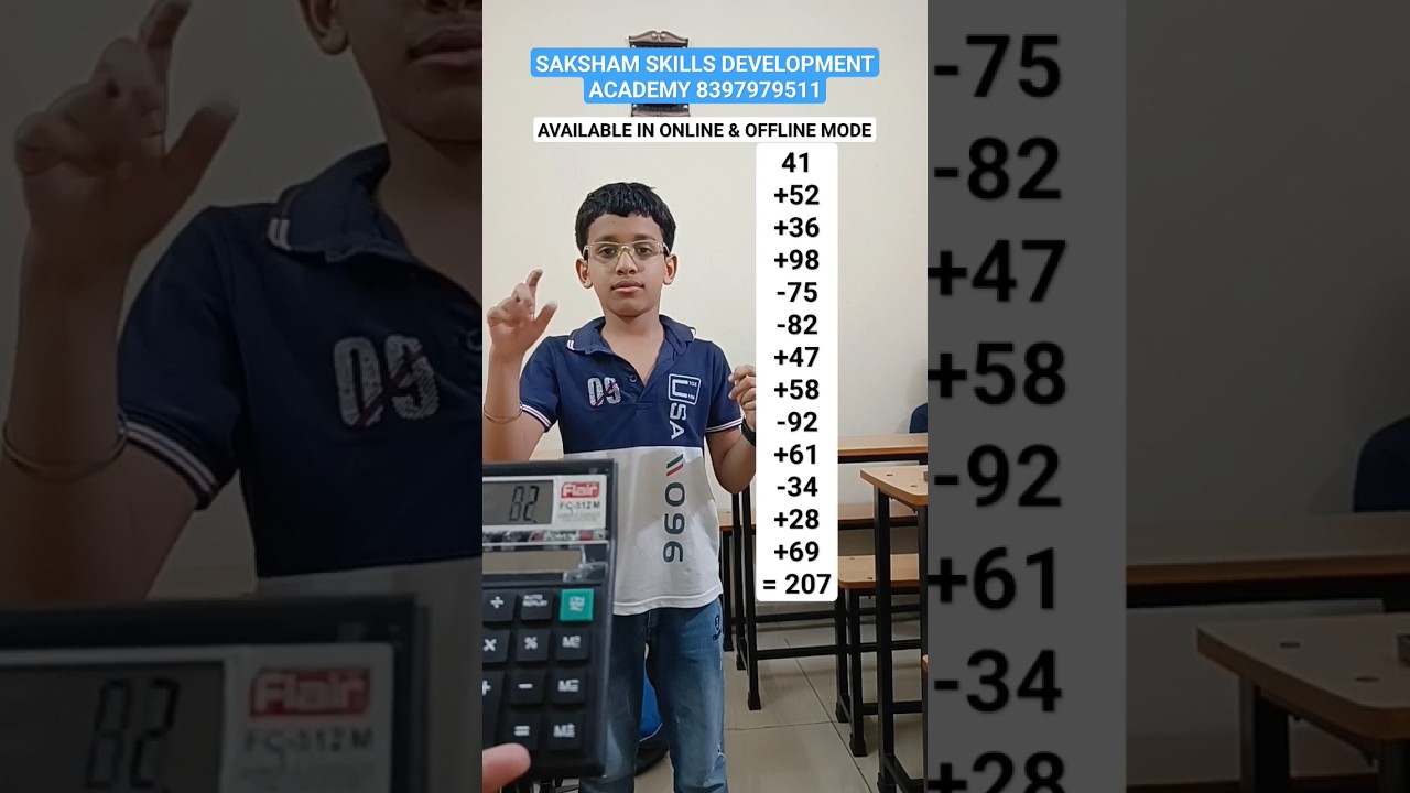 Abacus Amazing Fast Speed Calculation Video | Saksham Academy #maths #best #skills #kids #amazing