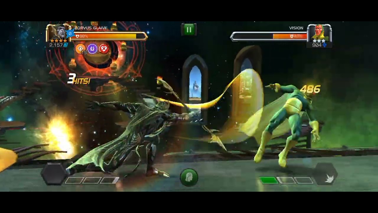 Corvus Glaive VS Vision | Marvel Contest Of Champions