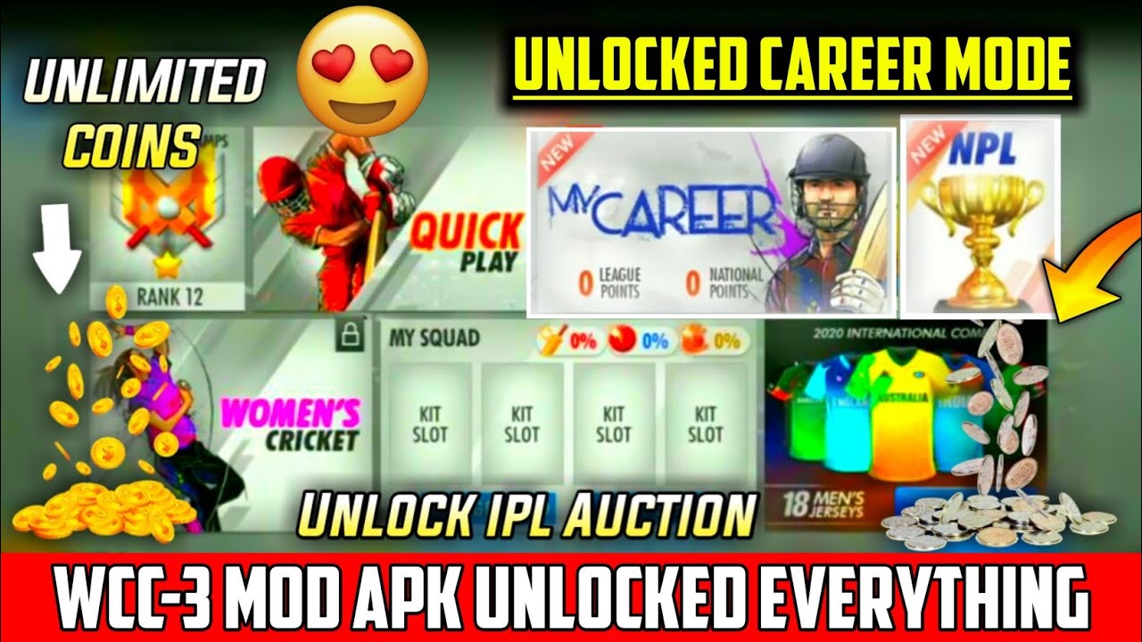 Wcc3 How To Unlocked My Career Mode + NPL Mod Apk Unlimited Platinum Coins | Mega Hack! In Wcc3