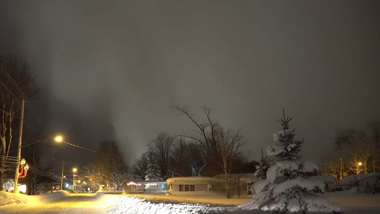 Rare Lake Effect Snow Video Showing Edge Of the Snow Band Oswego County, NY - 12/26/2017