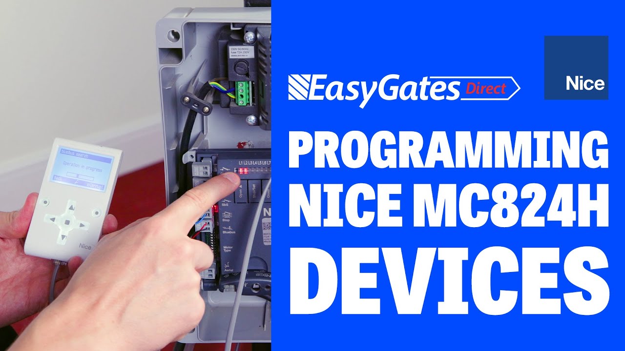 Nice MC824H - Programming of connected devices to stop input and Blue Bus inputs.