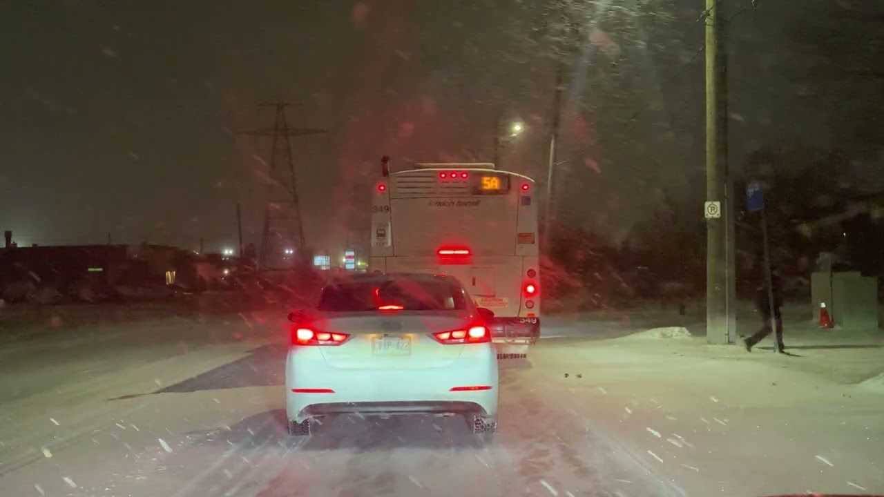 Late Night Snow Drive – London Ontario Canada 🇨🇦 | Relaxing Winter Ambience 4K