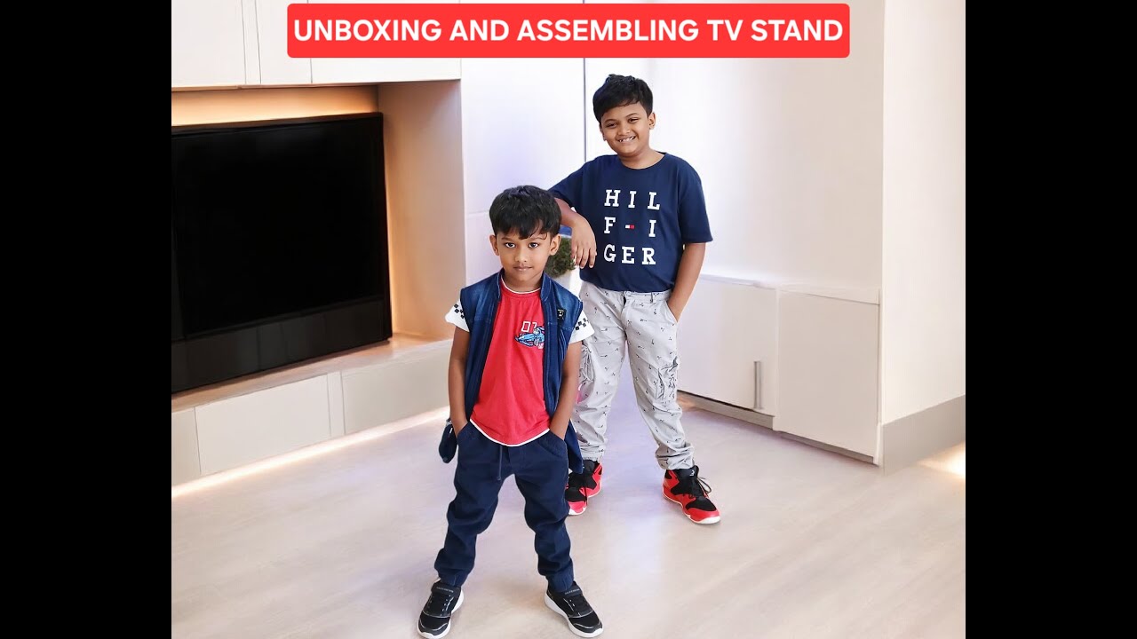 Unboxing and assembling TV stand