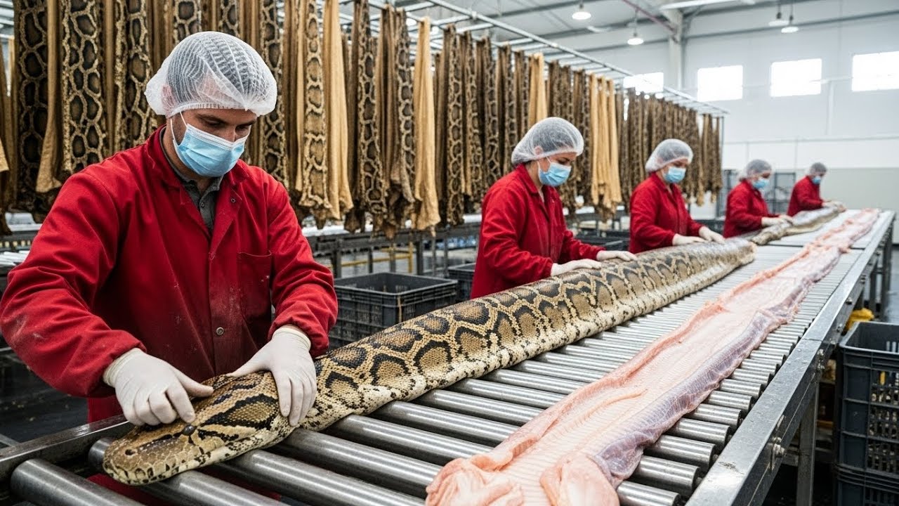 How Snake Skin Becomes Luxury Leather Jackets | Inside Exotic Leather Factory (Full Process)