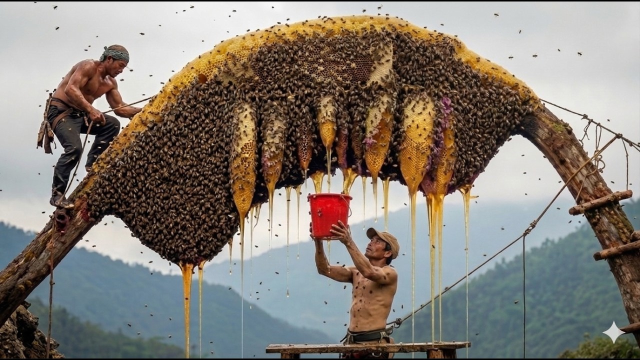One Slip = Game Over | Extreme Wild Honey Harvest Trapped Among Thousands of Angry Bees