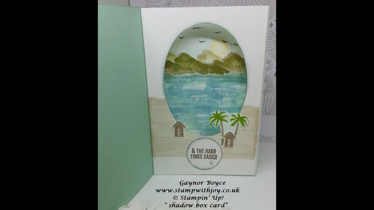 Shadow box card using Waterfront set Stampin' Up!