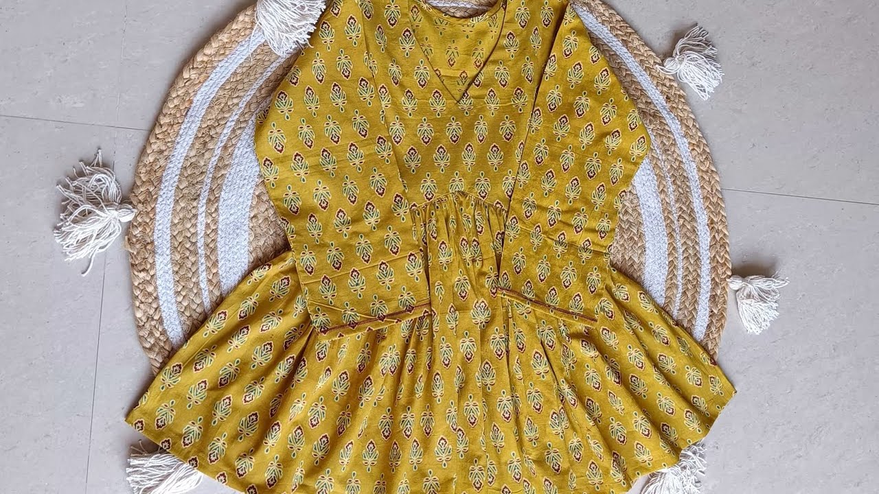 Alia cut short kurti cutting and stitching/stylish top for girls cutting and stitching
