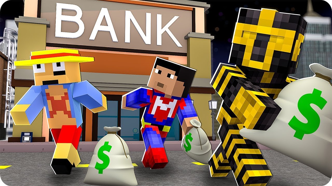 ATRACAMOS UN BANCO EN MINECRAFT 💰😱