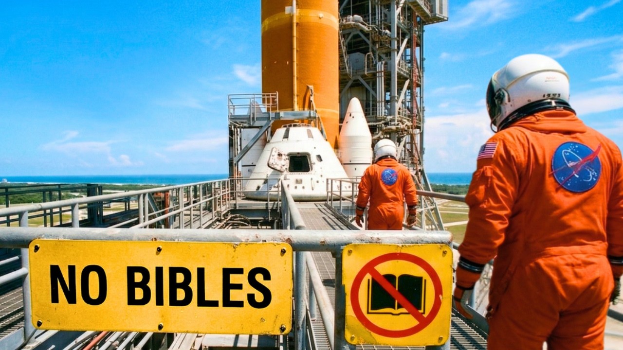 Space Agency bans BIBLES on Moon mission, but something DIVINE left everyone speechless...