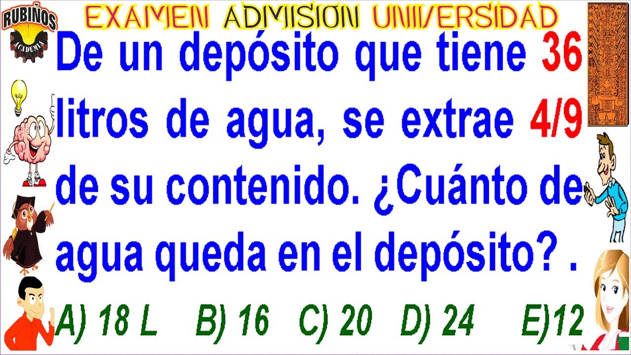Examen Villareal Admisión Universidad UNFV Fracciones Solucionario