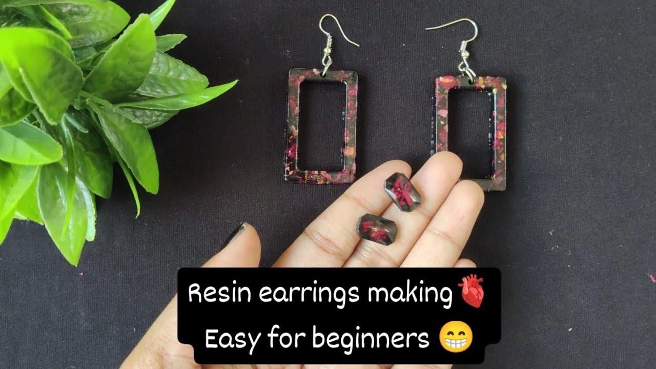 “Simple materials tho ila classy resin earrings 😍Beginner aina kuda easy ga try cheyochu 💖