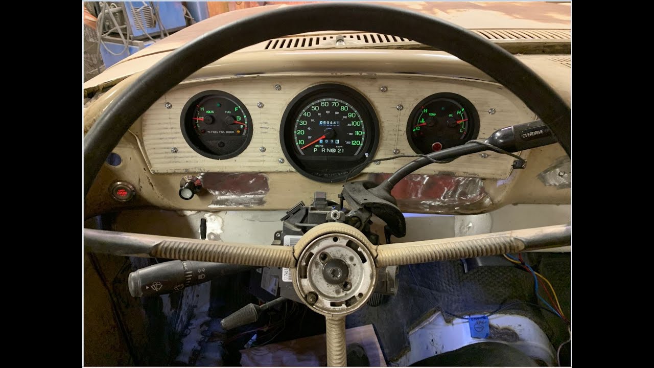 Chuck's Truck Episode 4 - 66 F100 Grand Marquis Frame Swap - Gauges
