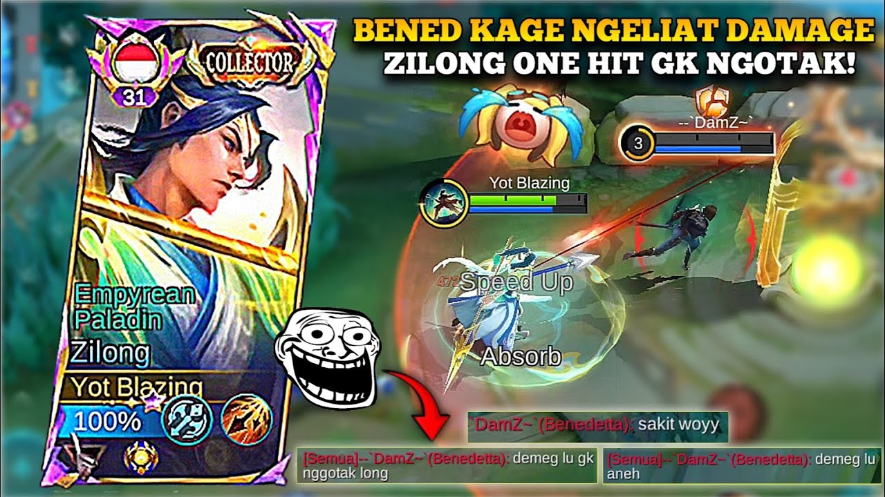 BENEDETTA KAGET NGELIAT DAMAGE ZILONG YANG GK NGOTAK SAMPE DI BILANG ANEH!!!😈