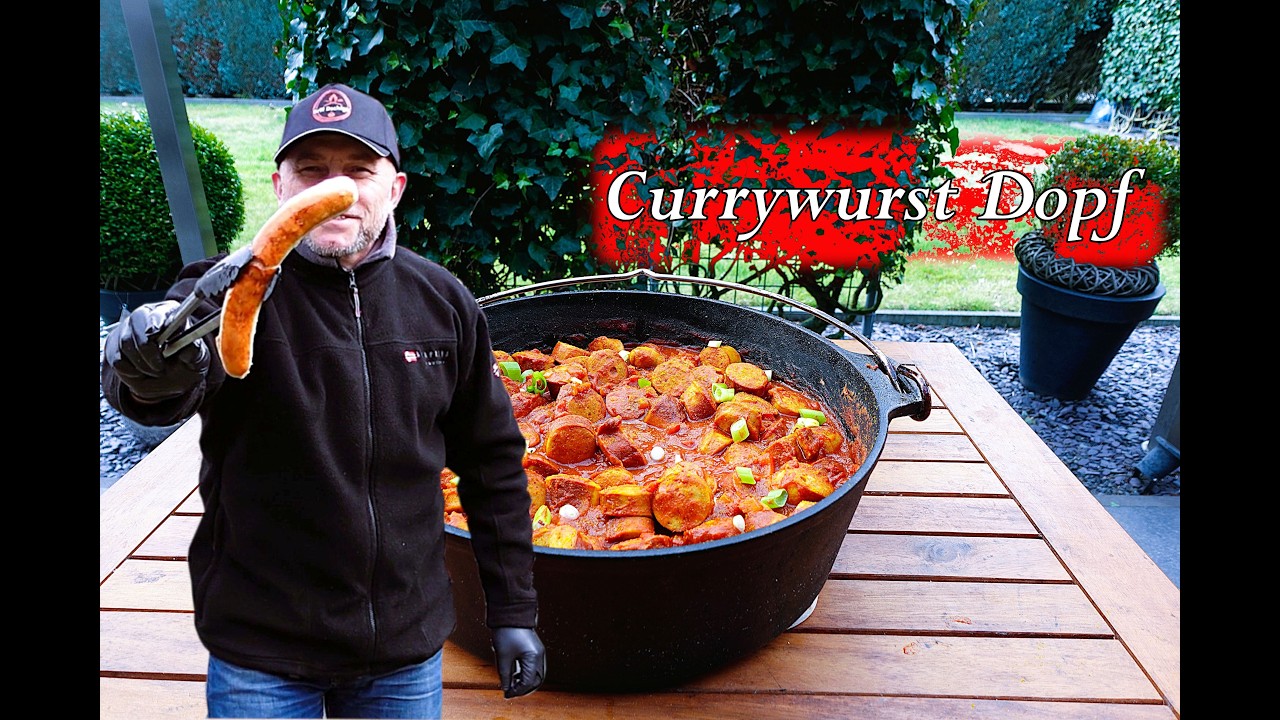 Currywurst - Party Topf oder Imbissklassiker für Zuhause. Dutch Oven, Kazan Rezepte.