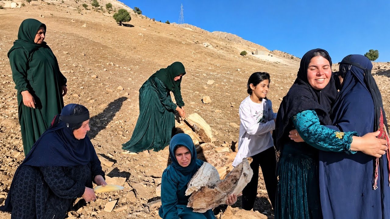 Farideh Visits Fariba and Grandma, and Fariba Helps Zahra Chop Firewood ❤️