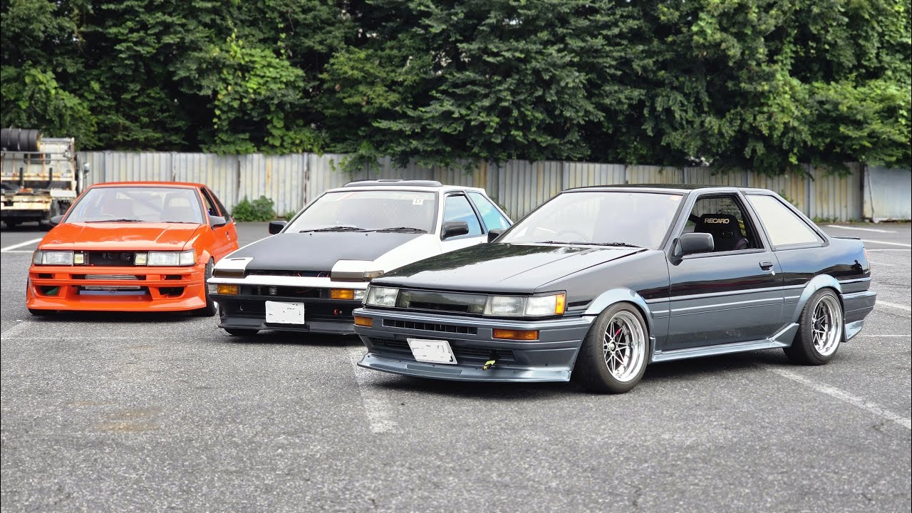 筑波ジムカーナ場　ハチロク　ドリフト　AE86は楽しい🎵