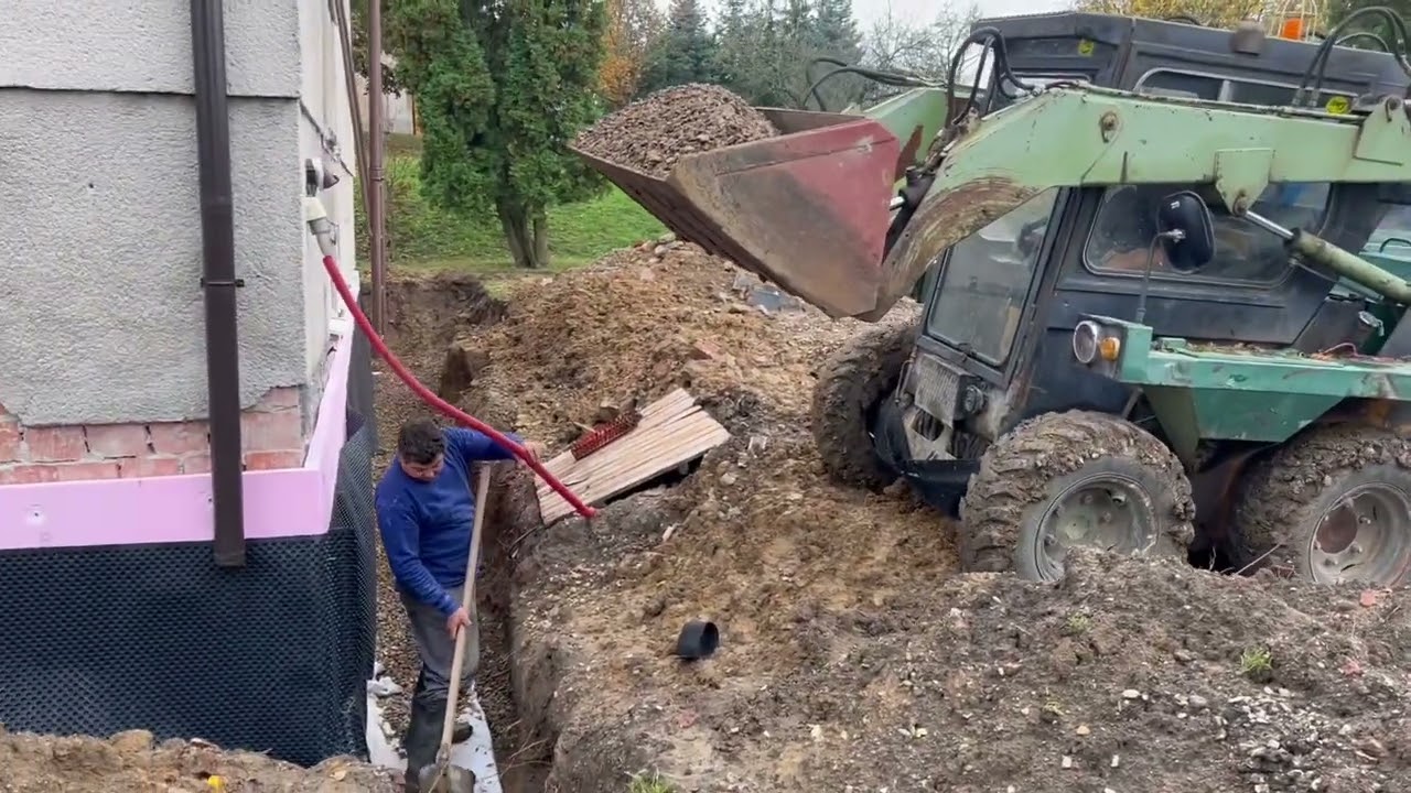 Geotextília, nopová fólia, drenážna rúra, dažďová rúra, styrodur 30.10. 2023