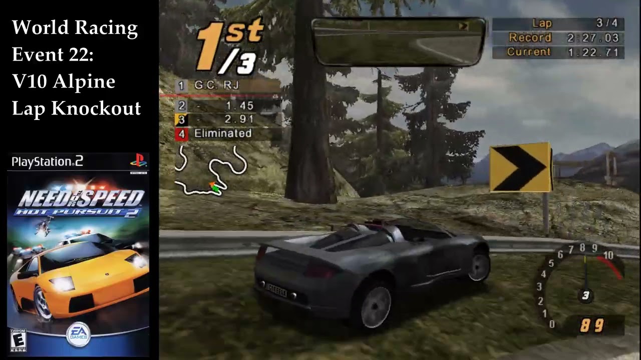 Need for Speed Hot Pursuit 2 (PS2) - World Racing - Event #22 - V10 Apine Lap Knockout