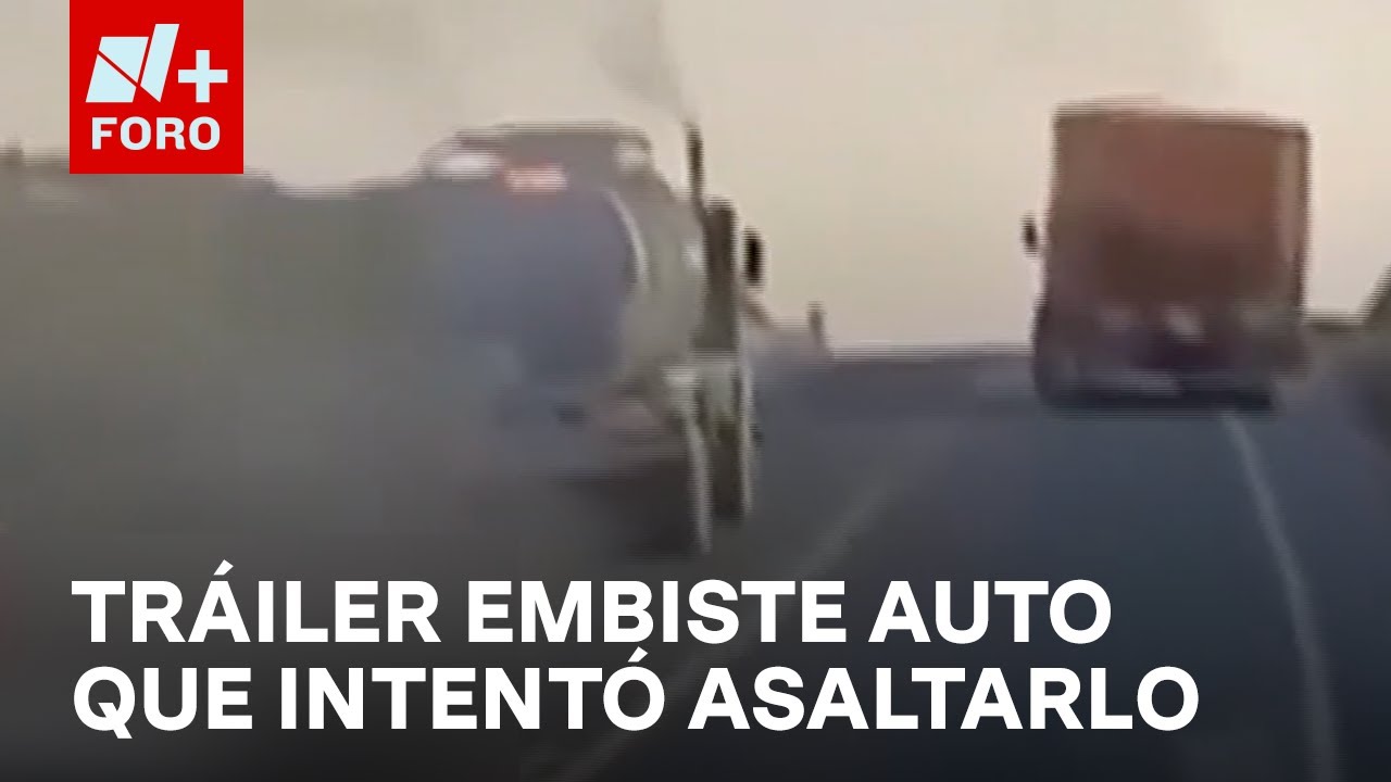 Tráiler se lleva a coche que intentó asaltarlo en carretera de Puebla - Las Noticias