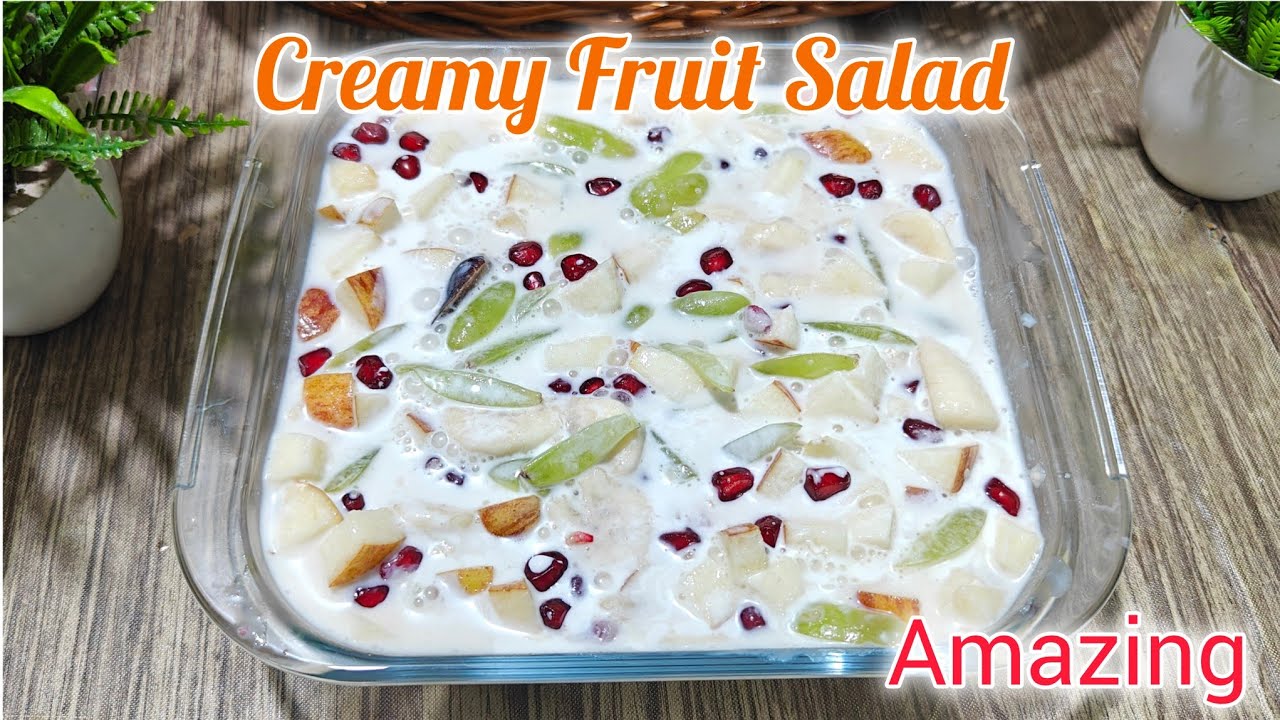Fresh Cream Fruit Salad | No Custard Easy Recipe 