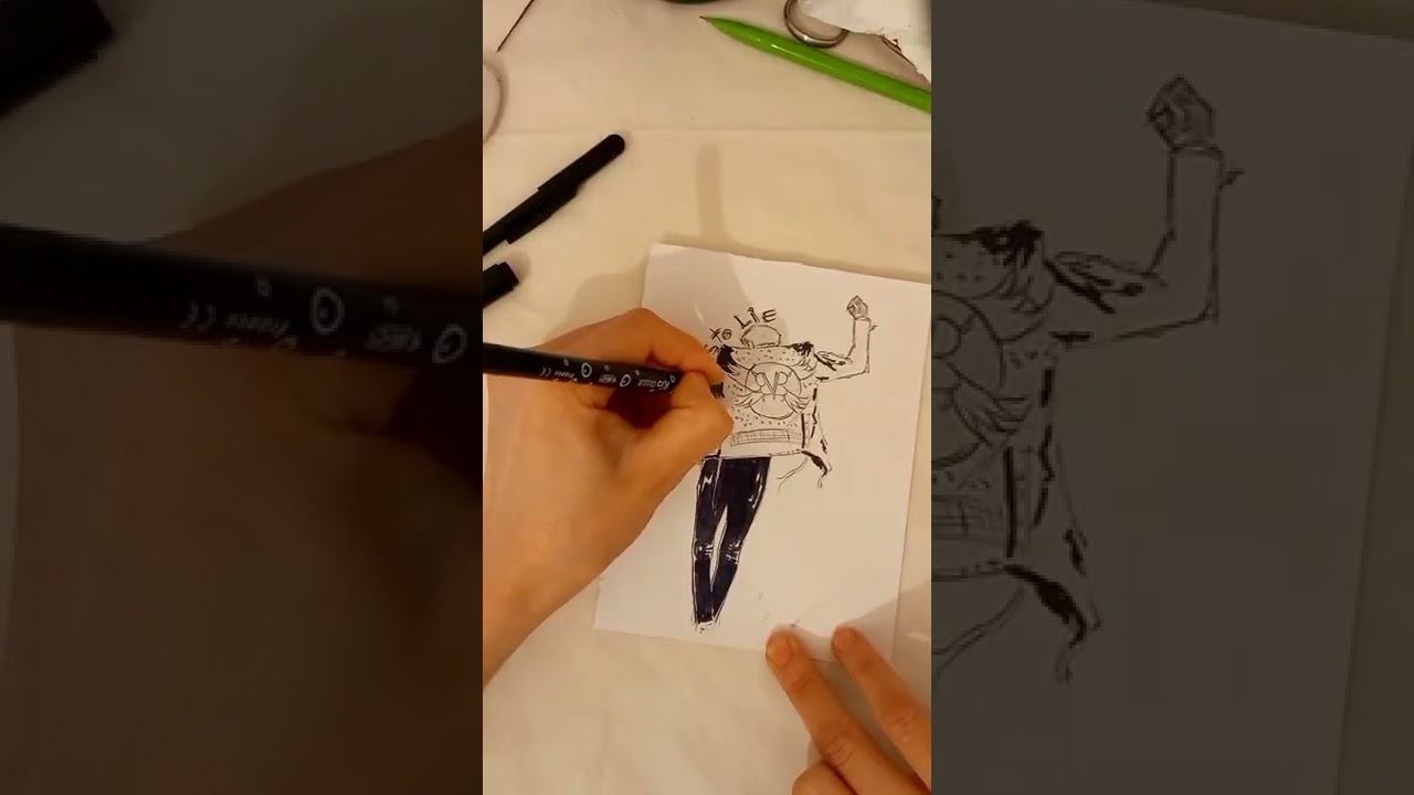 drawing BVB Andy black with markers 