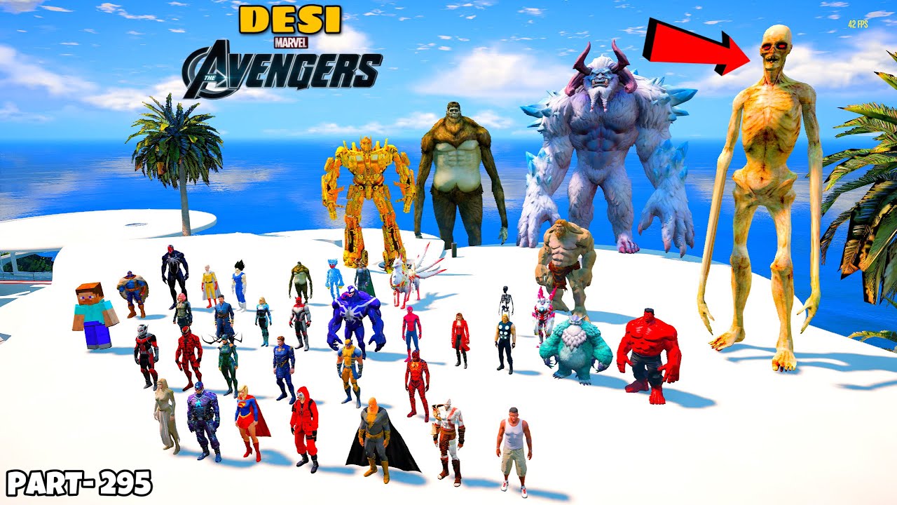 DESI Avengers Attacked by Evil Father of Siren Head in GTA 5 | GTA V GAMEPLAY #295