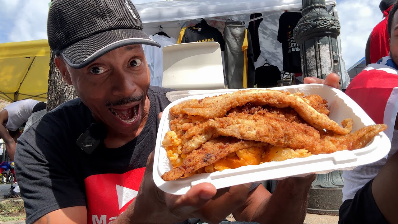 Fried Fish & Trinidad Shrimp Doubles Feast