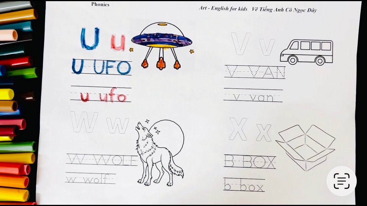 🎨✏️ Phonics - Color & Trace P5 (U - Z) | Tô Màu & Luyện Viết Từ vựng theo từng chữ cái Tiếng Anh P5