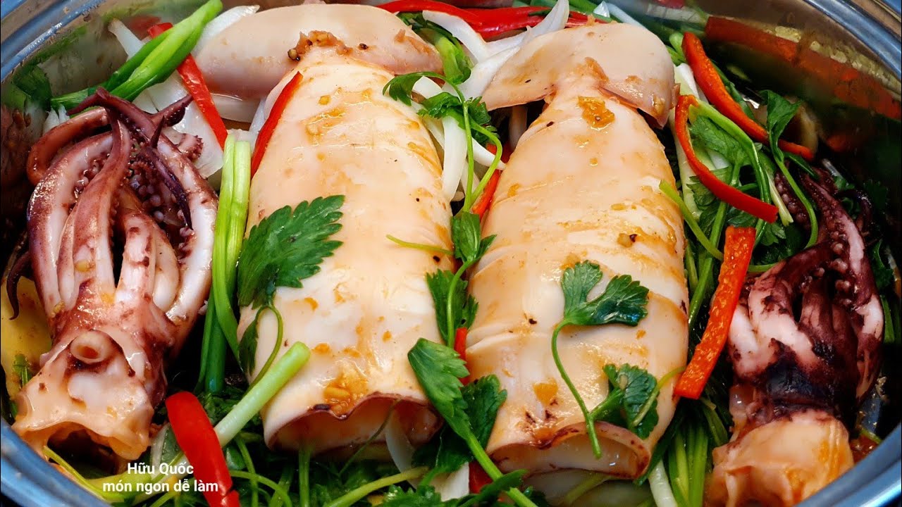 cách làm MỰC HẤP SẢ thơm ngon ngất ngây || Hữu Quốc món ngon dễ làm