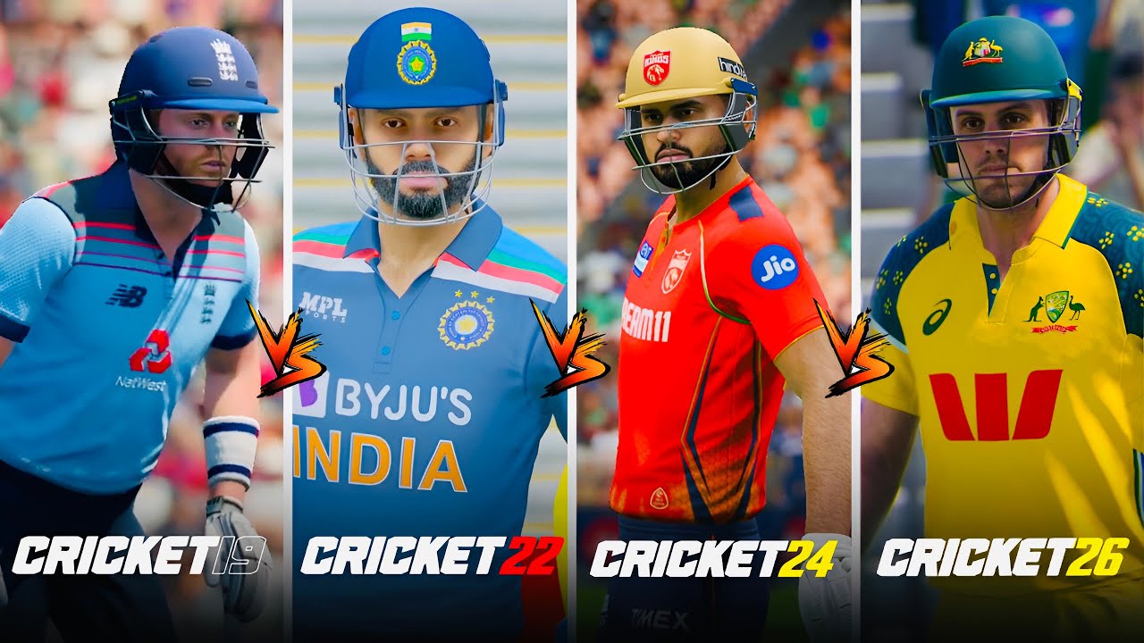 Cricket 19 vs Cricket 22 vs Cricket 24 vs Cricket 26 – Trailer Evolution! (Full Comparison)