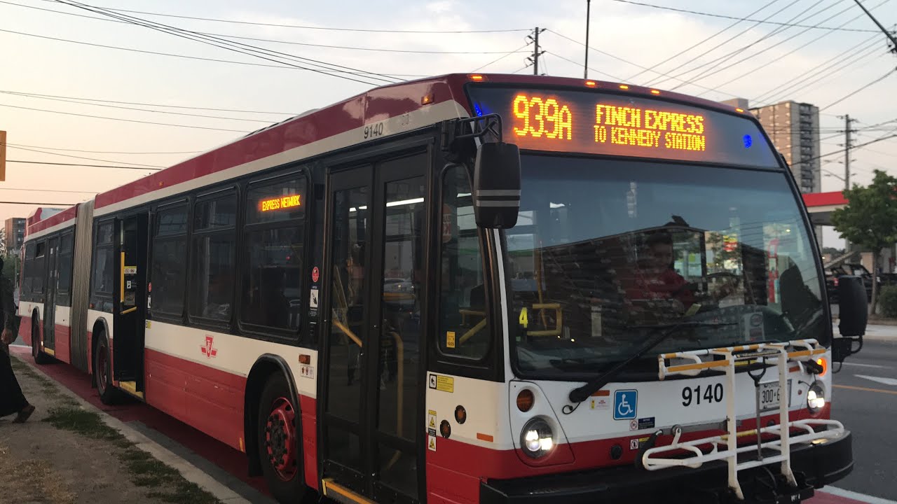 TTC 2014 NovaBus LFSA Artic #9140 - 939A Finch Express Ellesmere road to Lawrence Avenue East